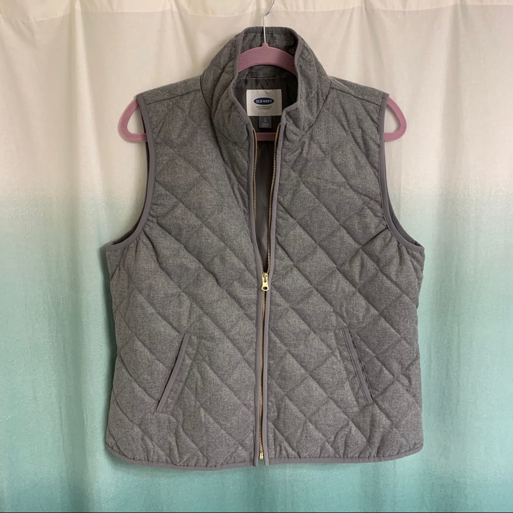 Thin gray puffer vest